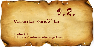 Valenta Renáta névjegykártya